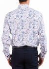 White Blue Nautical Print Shirt