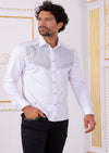 White Silver "Meander" Rhinestone Shirt