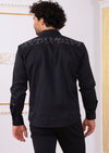 Black "Front Panel" Rhinestone Shirt