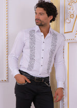 White "Front Panel" Rhinestone Shirt