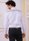 White "Front Panel" Rhinestone Shirt