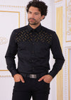 Black Gold "Upper Panel" Rhinestone Shirt