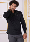 Black Silver "Upper Panel" Rhinestone Shirt