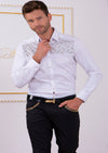 White Gold "Upper Panel" Rhinestone Shirt