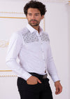 White Silver "Upper Panel" Rhinestone Shirt