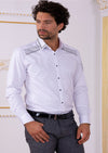 White Black Silicon Rhinestone Shirt