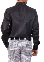 Black Micro Square Lace Shirt