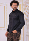 Black Vertical Zipper Shirt