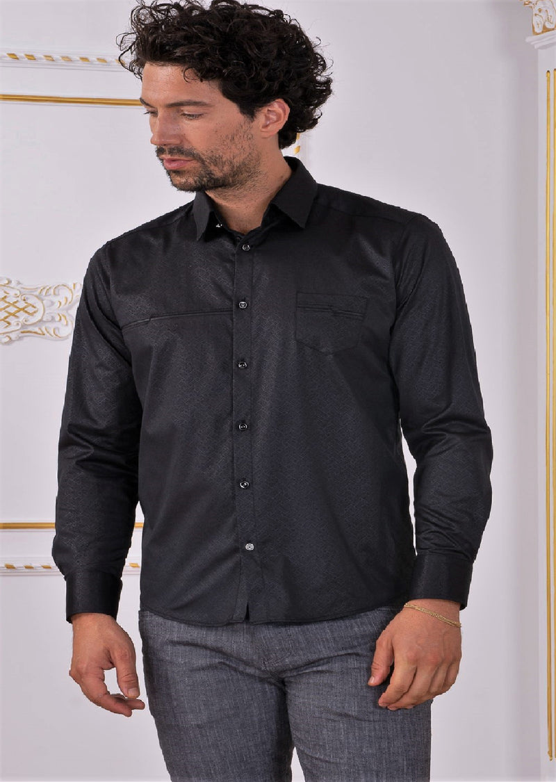 Black Geometrical Print Shirt