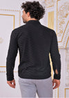 Black Diagonal Weaved Knit Shirt