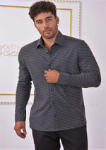 Gray Diagonal Weaved Knit Shirt