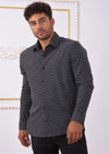 Gray Diagonal Weaved Knit Shirt