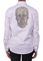 White Gold Skull Rhinestone Shirt
