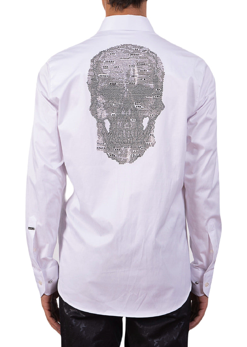 White Silver Skull Rhinestone Shirt