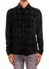 Black Houndstooth Velvet Shirt