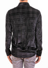 Black Houndstooth Velvet Shirt