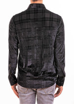 Black Houndstooth Velvet Shirt