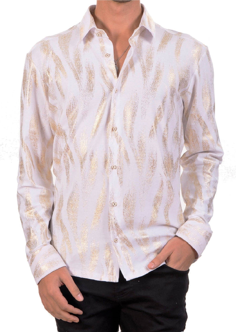 White Gold Brushstroke Tech Shirt