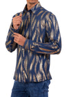 Blue Gold Brushstroke Tech Shirt