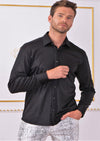 Black Metallic Liquid Sheen Shirt