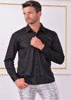 Black Metallic Liquid Sheen Shirt