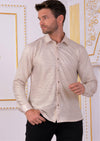 Beige Metallic Texture Shirt