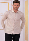 Beige Metallic Texture Shirt