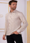 Beige Metallic Texture Shirt