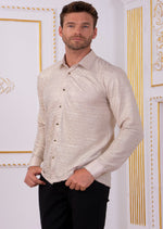 Beige Metallic Texture Shirt