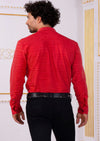 Red Metallic Texture Shirt