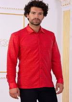 Red Metallic Texture Shirt