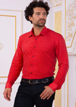 Red Metallic Texture Shirt