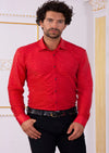 Red Metallic Texture Shirt