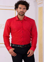 Red Metallic Texture Shirt
