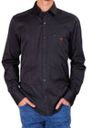 Black Colorblock Ribbon Shirt