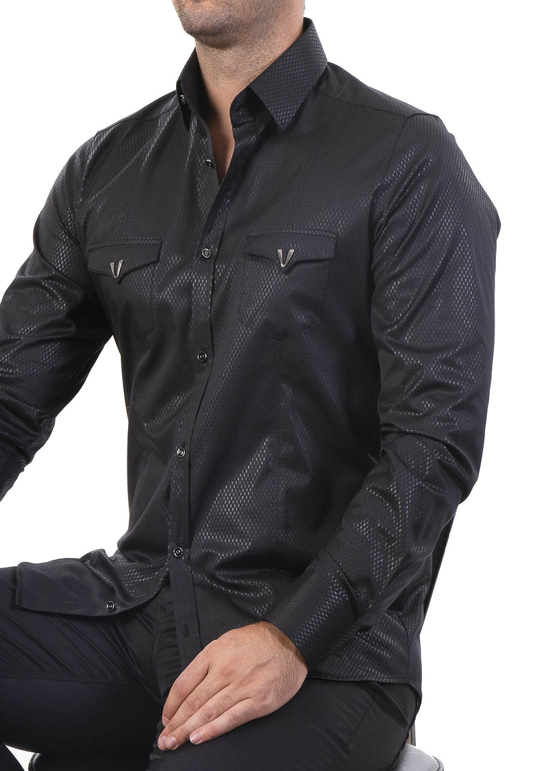 Black Pocket Micro Square Shirt