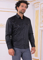 Black Pocket Micro Square Shirt