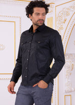 Black Pocket Micro Square Shirt