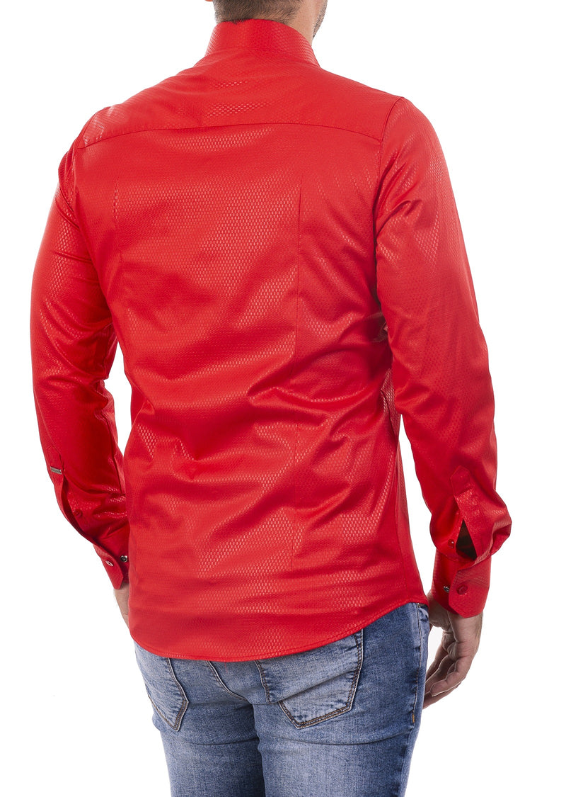 Red Pocket Micro Square Shirt