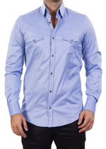 Blue Pocket Micro Square Shirt