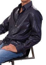 Navy Diamond Print Quilted Shirt