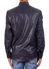 Navy Diamond Print Quilted Shirt