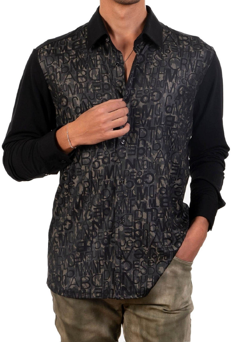 black camo dress shirt Mossy Oak Tallwoods Black/Camo Button Up Shirt Size XL