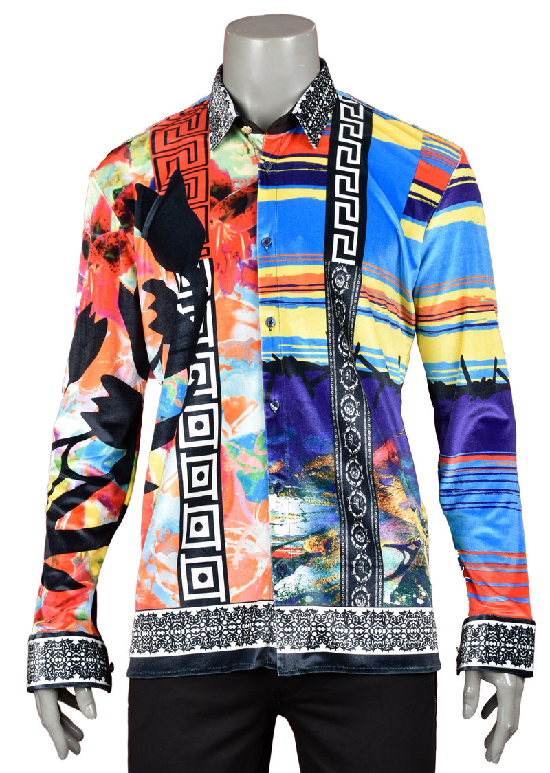 Multi-Color Sunset Velvet Shirt
