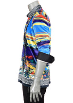 Multi-Color Sunset Velvet Shirt