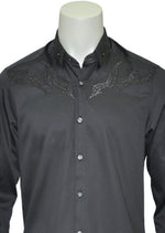Black Embroidery Long Sleeve Shirt