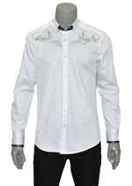 White Embroidery Long Sleeve Shirt