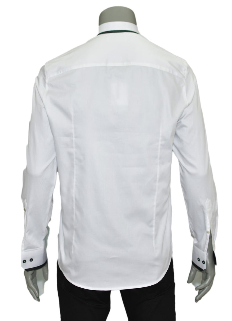 White Embroidery Long Sleeve Shirt MONDO Menswear White Embroidery Long Sleeve Shirt MONDO Menswear