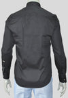Black V-Shape Zipper Long Sleeve Shirt