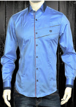 Blue "Crest" Long Sleeve Shirt